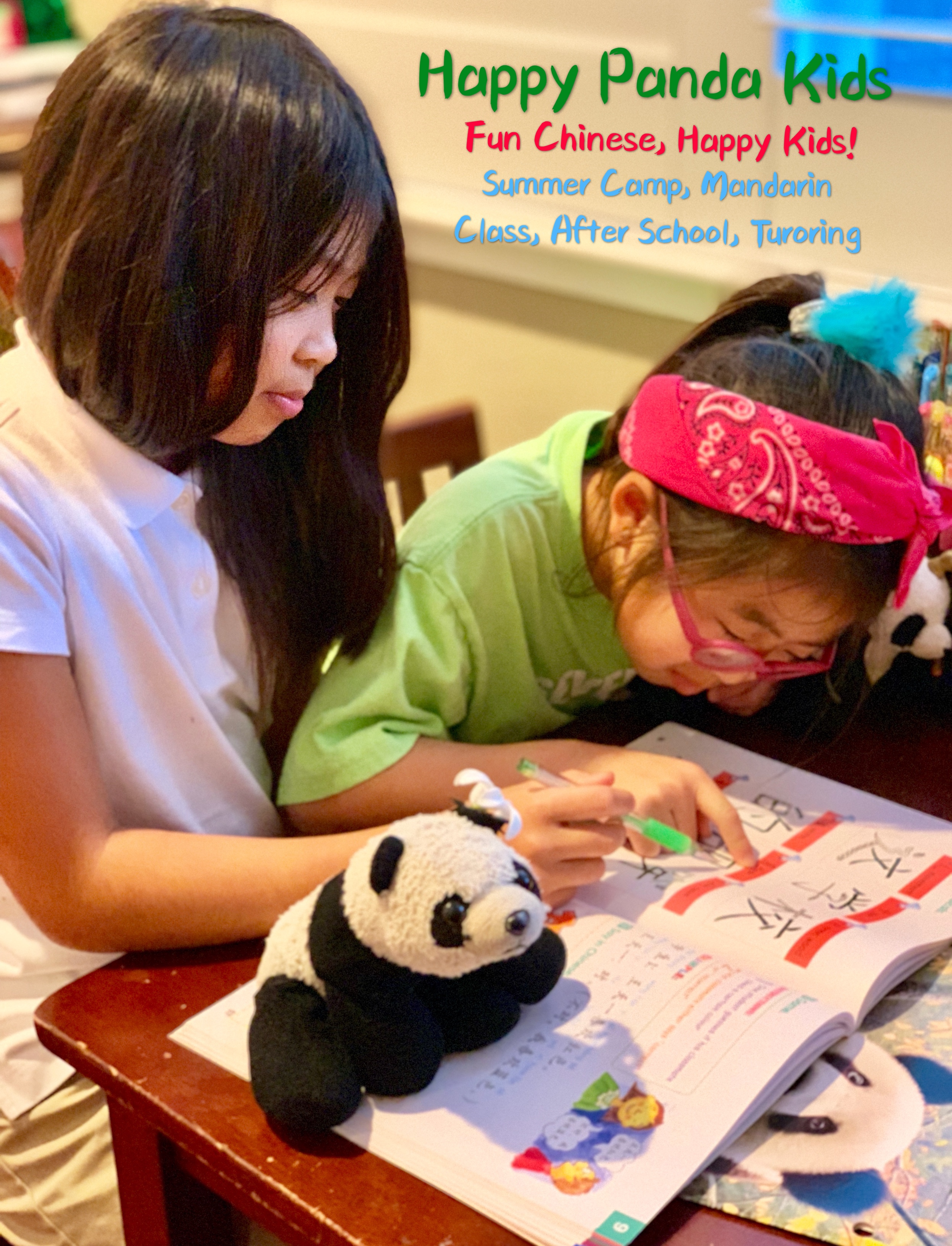 A woman and child are doing homework together.